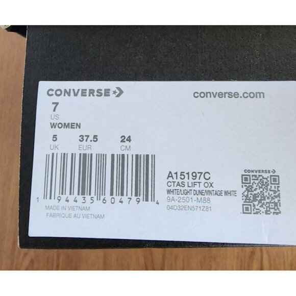 ⭐Converse Chuck Taylor Platform Pearls Lace 7 Women Shoes Party Sneaker A15197C - Picture 8 of 16